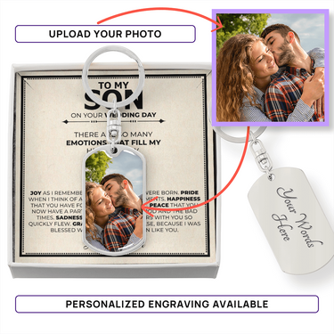 Son Love Mom Wedding Keychain